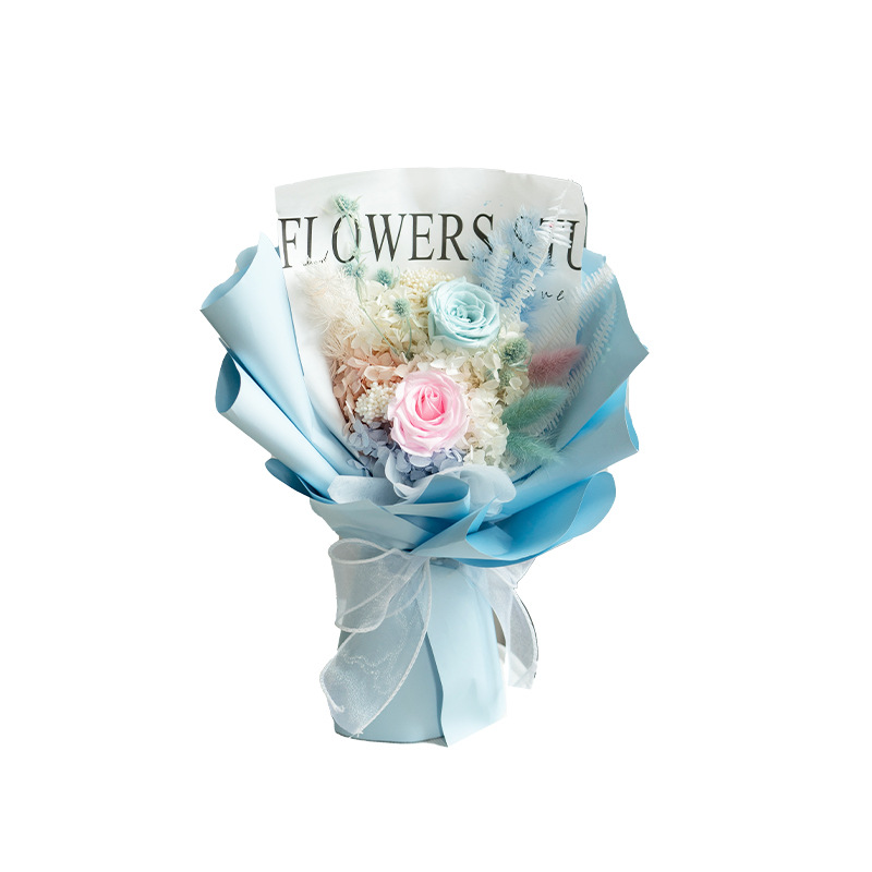 Flor inmortal ramo de flores de rosas de alta calidad día del hombre novia regalos de flores verdaderas flores de flores inmortales fábrica ramo al por mayor