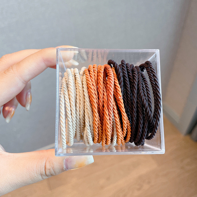 Cuerdas de cabeza de color para mujeres negras coreanas para niños espesar banda de goma desechable toque de cabello para atar el cabello no daña el cabello image 117