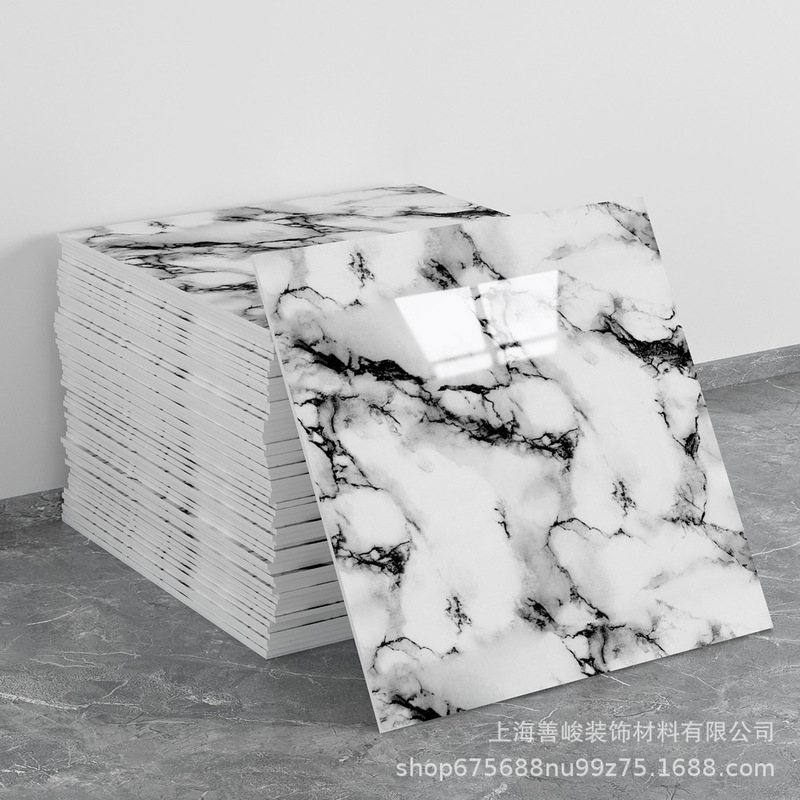 跨境出口批发30*30cm 仿瓷砖大理石纹自粘墙壁纸护墙板铝塑板贴纸|undefined