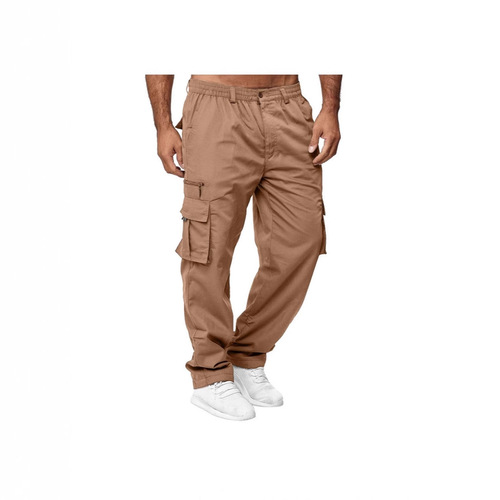 Relaxed-fit Men's Summer Thin Casual Trendy Streetwear Trousers with Multiple Pockets