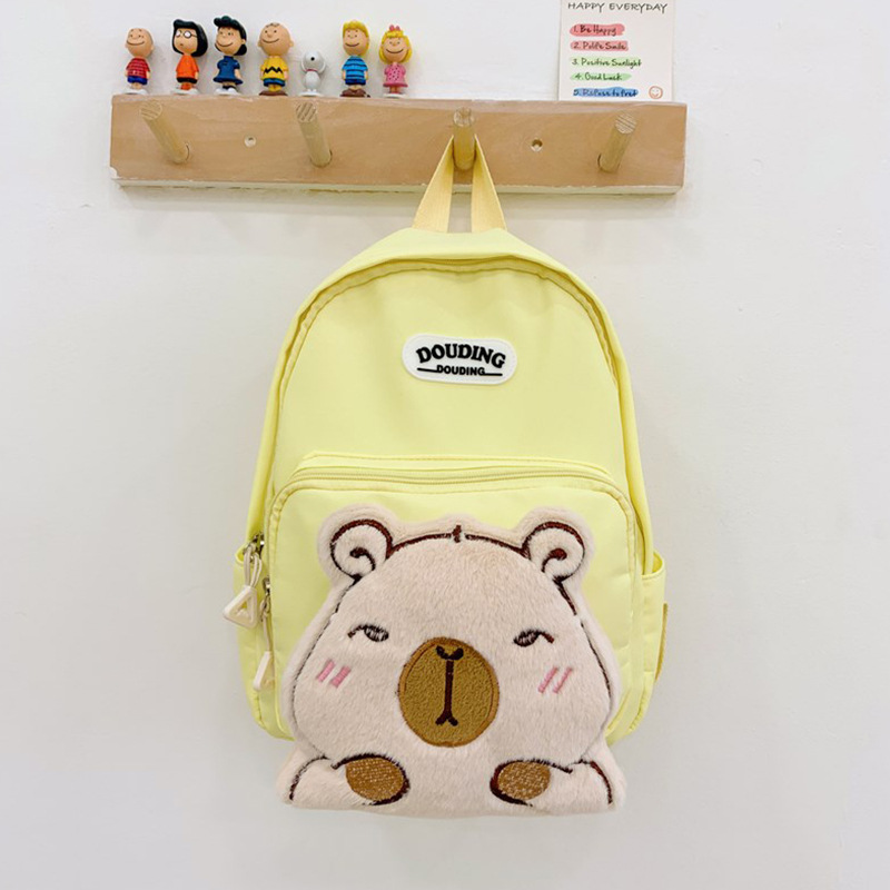 Cute mochila escolar para niñas jardín de infantes Capibara mochila infantil caricatura preescolar mochila para niños pequeños