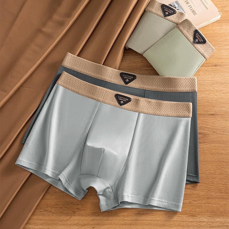 High-End Men's Pure Cotton Boxer Briefs Retro Boxer Briefs 10A Antibacterial Crotch Pure Cotton Boys' Boxer Briefs