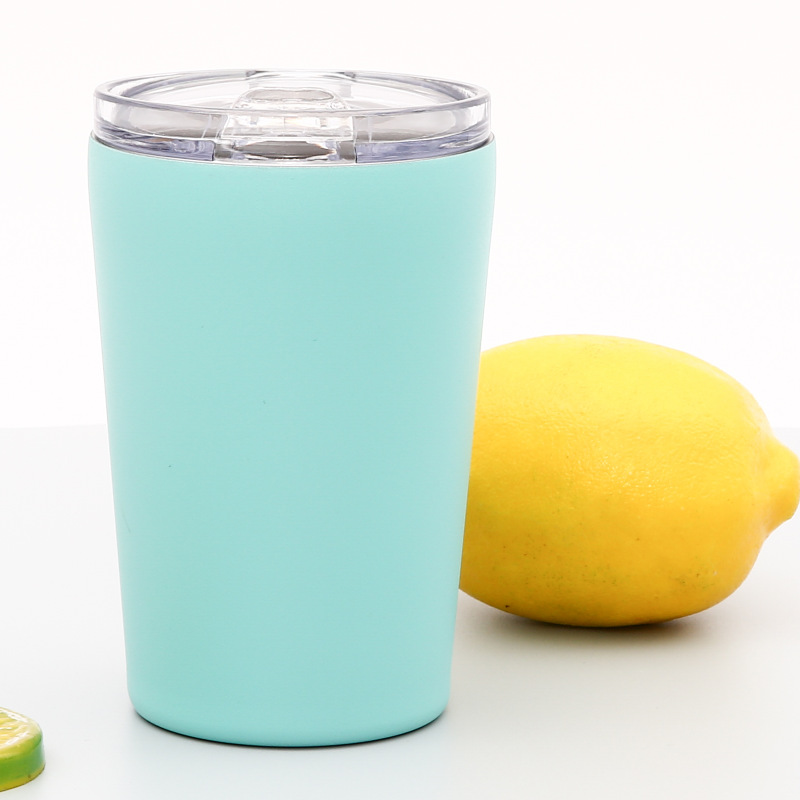 Taza de café de acero inoxidable 12oz/8oz, doble capa aislada, con tapa, taza de leche o viaje, venta directa de fábrica