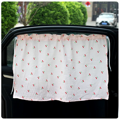 Type Car Window Sunshade, Car curtains - cherry-pink-suction-cup-curtain