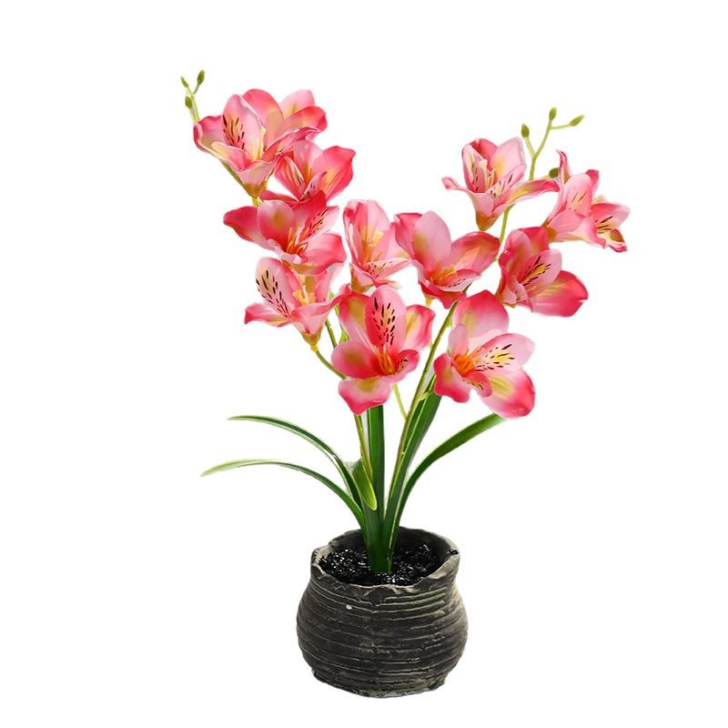 12 cabezas de bonsai de orquídeas pequeñas, flores creativas de simulación, decoración de estudio fotográfico para el hogar, plantas verdes artificiales, plantas en macetas de simulación al por mayor