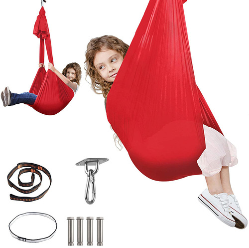 Amazon Children's Elastic Hammock Indoor and Outdoor Swing Children's Sensory Swing Adult 1.5m Yoga Hammock