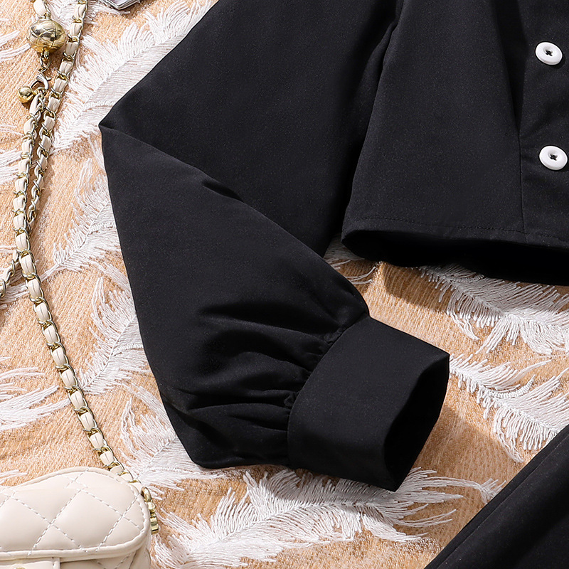 Girls Two-piece Jumpsuit And Jacket Set For Autumn_voghion.com