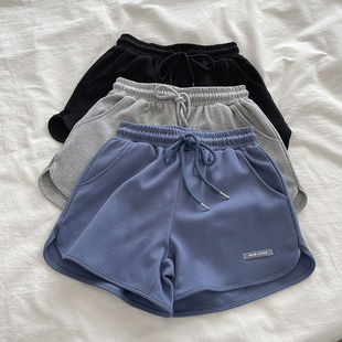 2025 Women's Summer High-Waisted Slimming A-Line Wide-Leg Home Sleep Shorts Outerwear Hot Pants Trendy Ins American-Style Label Sports Shorts