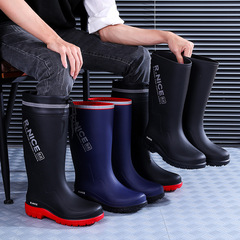 3313男士雨鞋時尚防滑防水鞋長筒厚底膠鞋耐磨騎手雨靴工作鞋批發