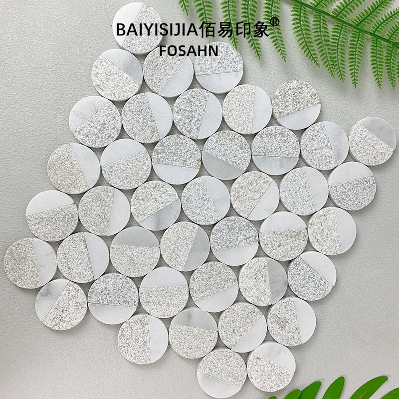 Marble round mosaic, wall villa, stand, decorations