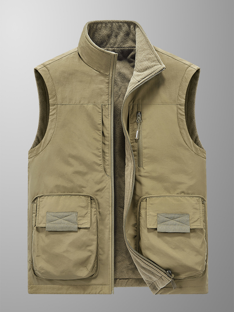 Double-sided quick dry warm vest, jacket for leisure, plus size