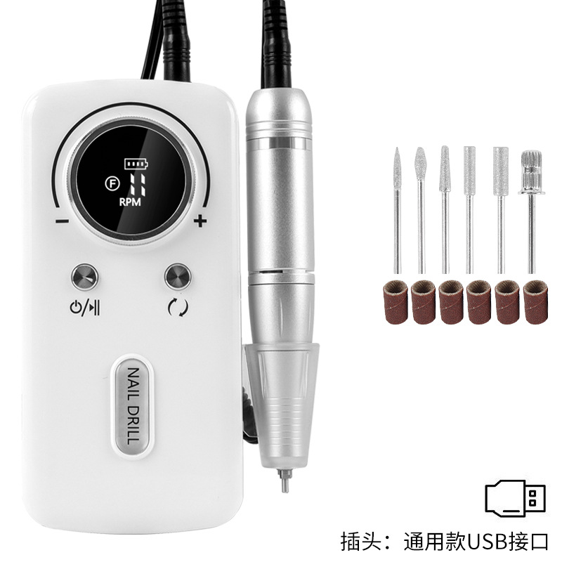 Removedor de esmalte de uñas transfronterizo V5, pulidora recargable portátil, herramienta de manicura profesional, máquina pulidora de uñas.