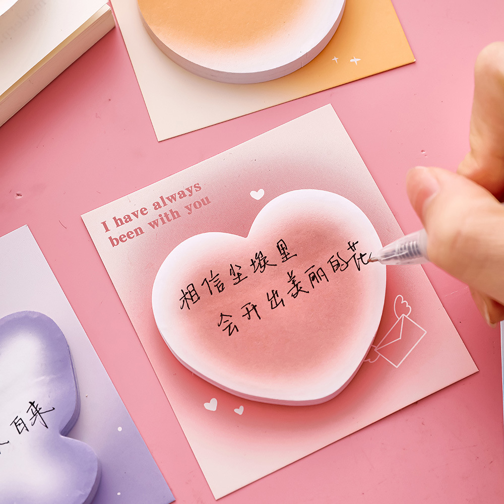 Notas adhesivas gradientes Pegatinas adhesivas de halo de color de amor dulce y alienígena Pegatinas súper atractivas n-pegatinas Notas adhesivas portátiles