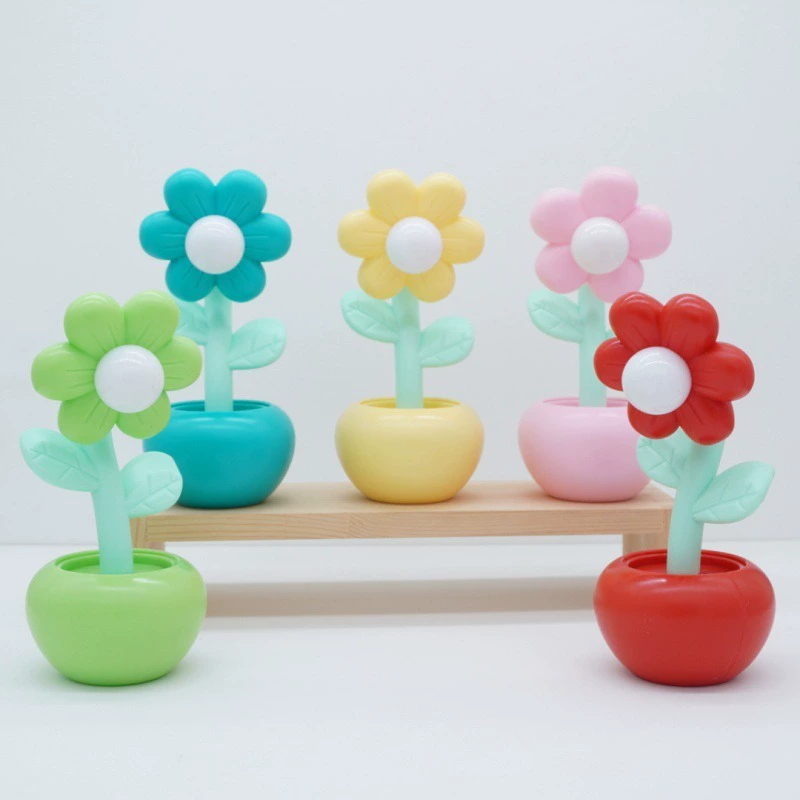 Милый большой ночник в виде цветка для спальни, прикроватный светильник для сна, настольная лампа для девочек, декоративные украшения, атмосферная настольная лампа с маленькими цветами.