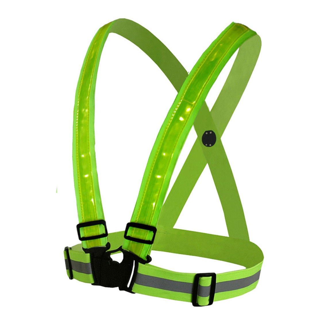 LED Chaleco de advertencia reflectante ropa de ciclismo ropa deportiva USB recargable LED luminoso Chaleco de la correa