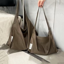 慵懒松弛感托特包包女高级感大容量通勤包休闲软皮单肩斜挎包大包