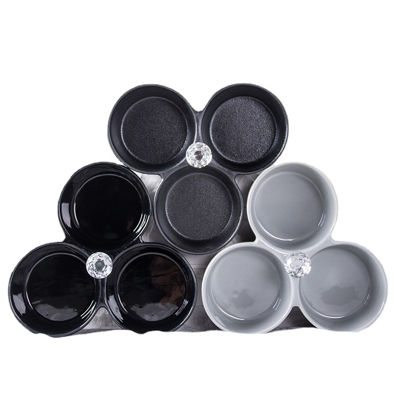 Placa de partición de cerámica Placa de corazón tazón condimento