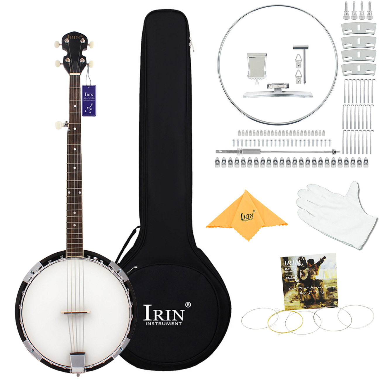 IRIN五弦班卓琴练习演奏班卓琴沙比利班鸠琴吉他西洋民族弹拨乐器