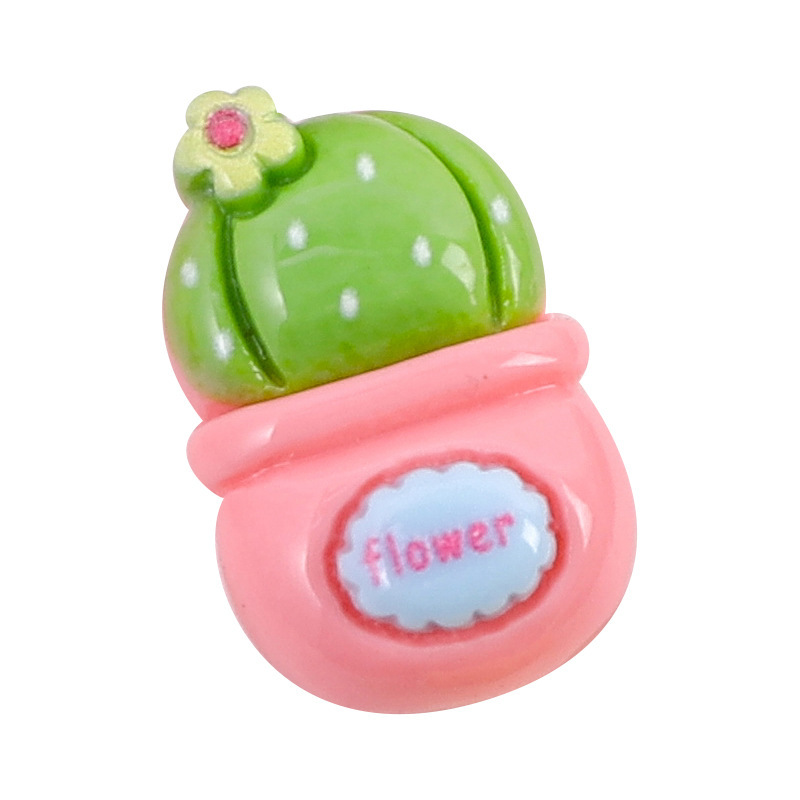 新しいかわいいサボテン植木鉢 diy クリーム接着剤携帯電話ケースヘアピンアクセサリー光沢のあるミニ手作りヘアピンステッカー|undefined