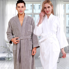 秋冬加厚纯棉毛巾料浴袍女长款情侣保暖睡袍男士大码睡衣情侣款