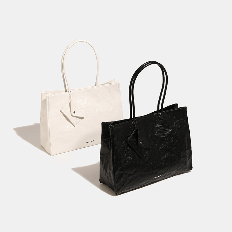 FERRA MOSS 원래 Pleated Tote 가방 어깨 종이 가방 여성의 2024 새로운 여름 작은 디자인 통근 가방