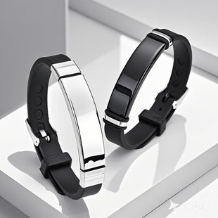 Cross-Border Hot Selling Stray Kids Bracelet Ker King Silicone Bracelet Wrist Strap Stainless Steel Bracelet Engraving