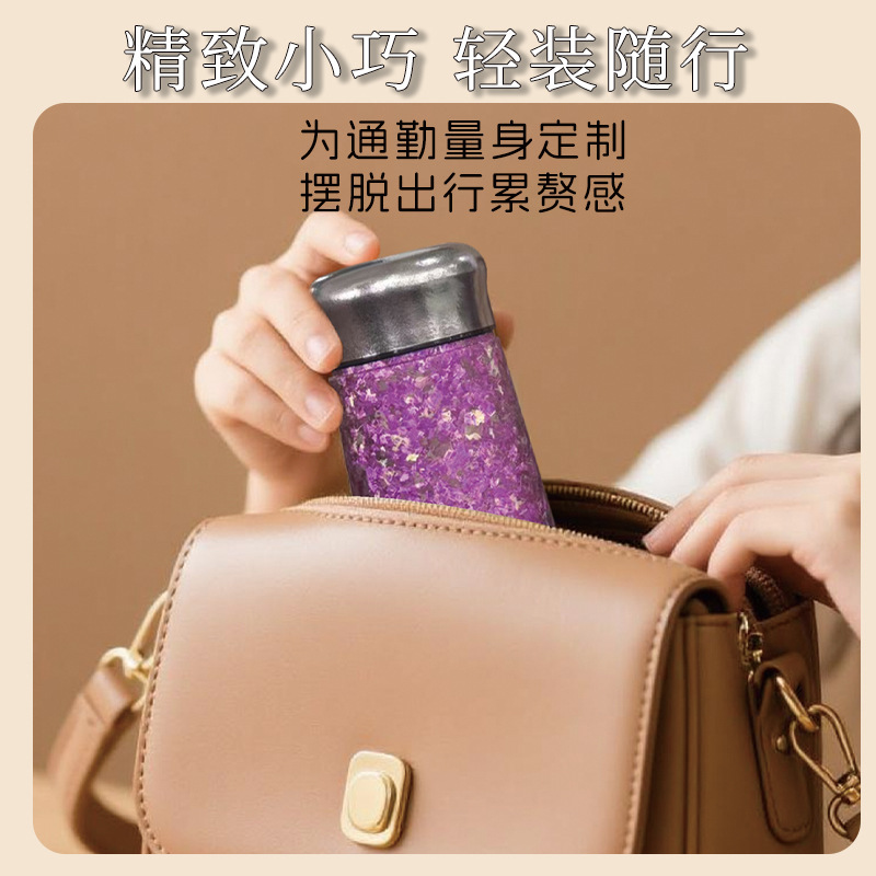 純チタン魔法瓶カップ、ミニ、コンパクト、ポータブルポケットカップ、茶水分離チタンカップ、高価値ポータブル高級ウォーターカップ|undefined