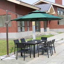 户外桌椅庭院花园室外防水防晒塑木桌椅茶几组合露天阳台带伞桌椅
