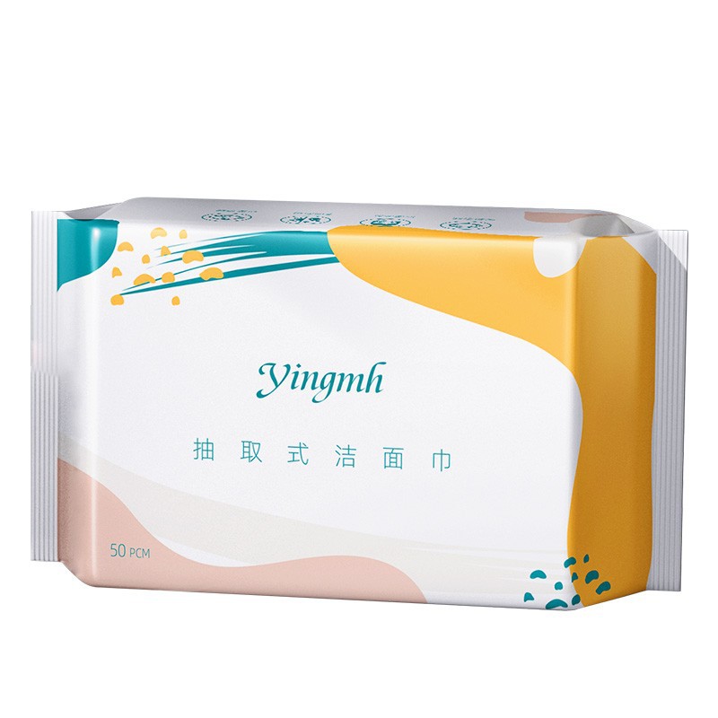 Toalla de limpieza de algodón puro desechable, toalla suave de algodón húmedo y seco toalla engrosada de succión para bebés 50 succión