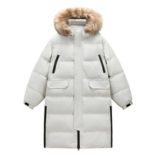 中长款棉服男女同款冬季新款加厚毛领棉袄宽松情侣大衣连帽棉衣男