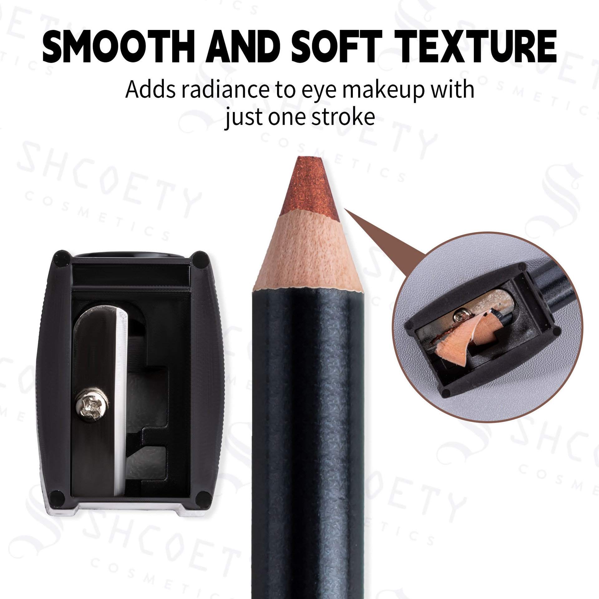 SHCOETY 12-color pearlescent eyeshadow pen set, non-smudging with pencil sharpener, eyeliner, horizontal pencil, cross-border undefined
