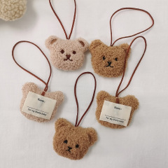 Korean style bear name tag ins cute bear doll bag pendant children's name tag keychain pendant