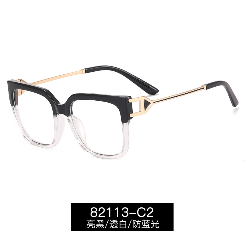 82113 europeo y americano nuevo anti-azul gafas marco moda color tr90 caja tendencia de color liso con espejo de primer plano