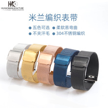 手表配件 金属不锈钢男女薄款尼斯钢表带 双扣编织装饰网带 米兰