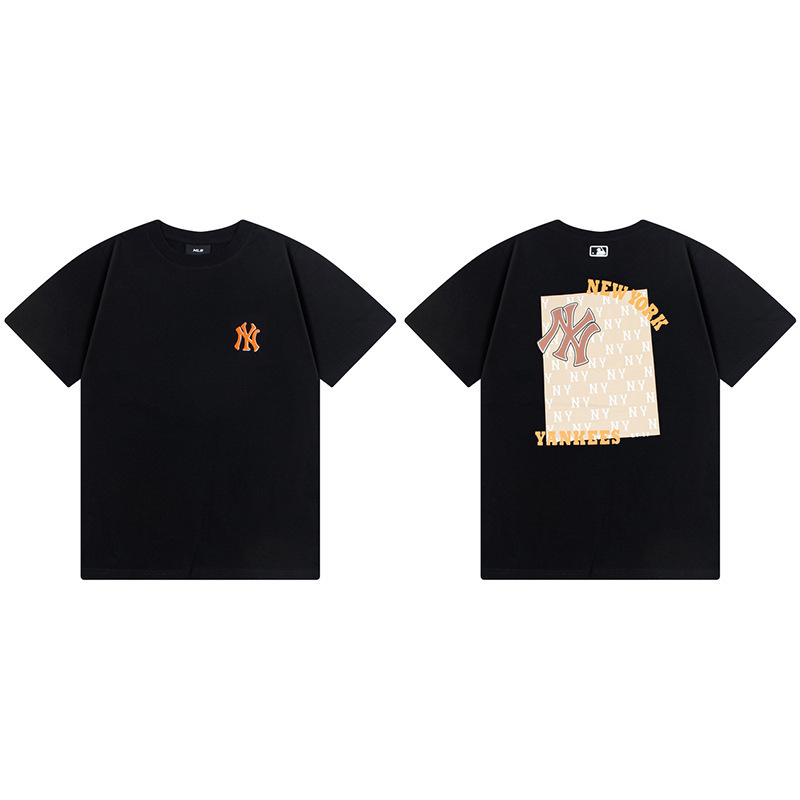 韓国新作MLBバックロゴ大プリントNY半袖Tシャツ男女兼用刺繍カジュアル半袖|undefined