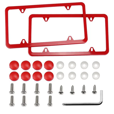 License plate holder/license plate holder License Plate Frame Stainless Steel - red-price-per-piece