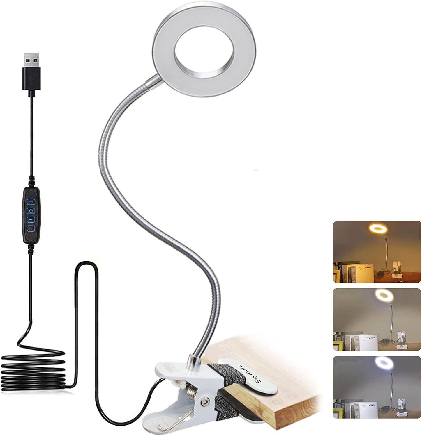Luz de relleno para transmisión en vivo con clip para teléfono móvil, luz de anillo, luz nocturna USB de tres colores para escritorio, luz de lectura, luz de relleno de anillo. image 10