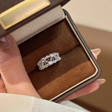 法式轻奢复古蕾丝竖琴排钻戒指意大利工艺时尚精致设计气质食指戒