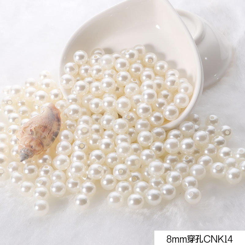 3-10mm blanco puro beige perforado ABS perla de plástico diy zapatos ropa ropa sombrero pendientes pulsera collar con cuentas
