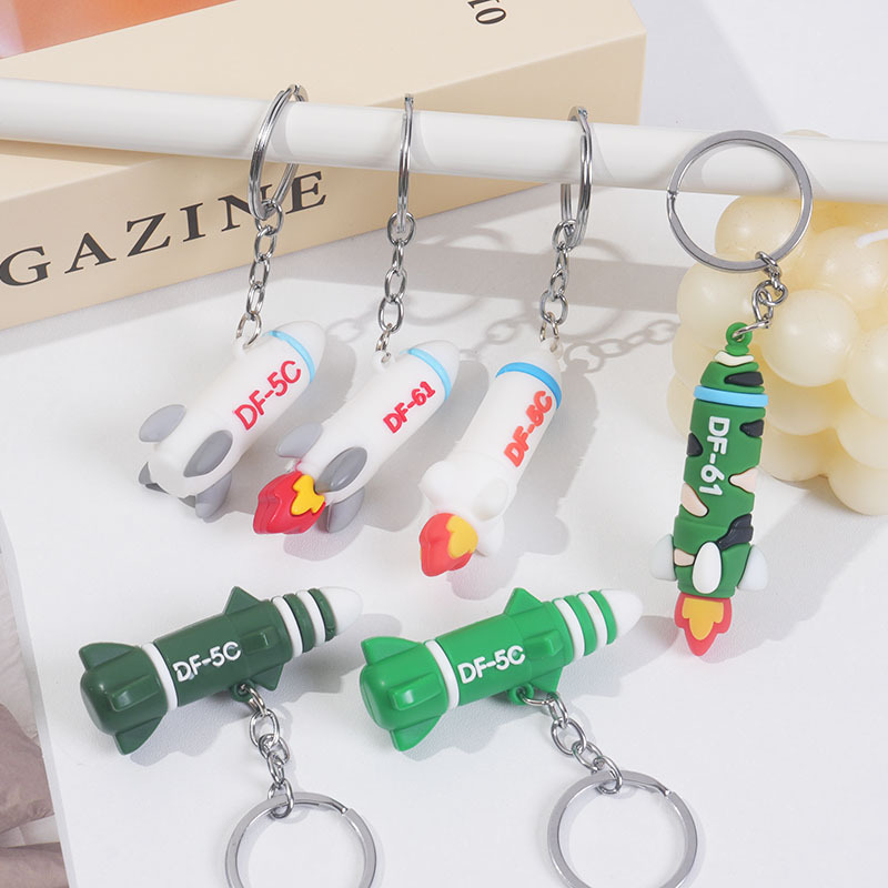Creative Rocket Dongfeng Df-5C Df-61 Keychain National Day Keychain Pendant Small Gift Travel Souvenir