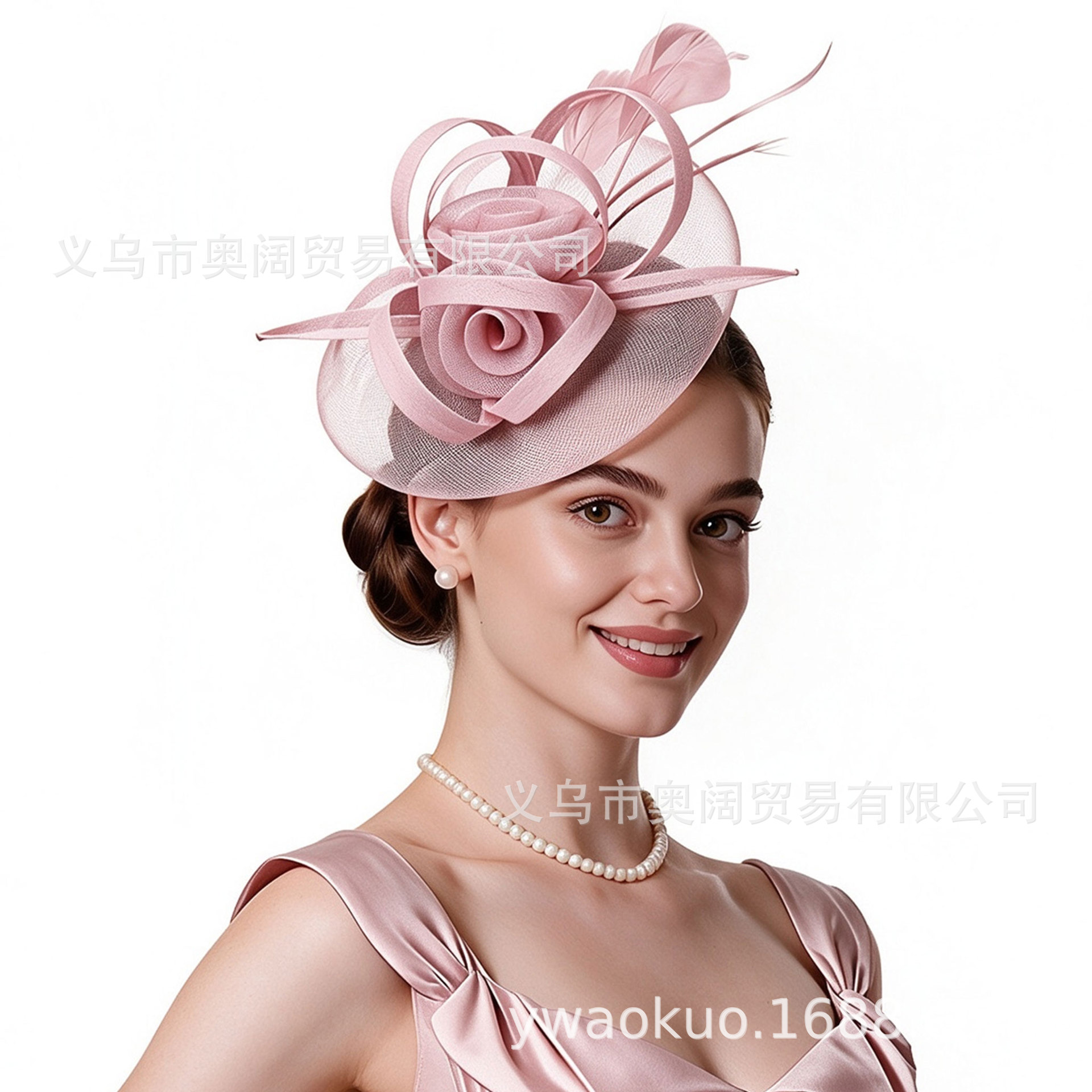 Cross-border Amazon European and American Feather Bridal Headpiece Horse Racing Party Popular Vintage Style Hair Accessories Wholesale