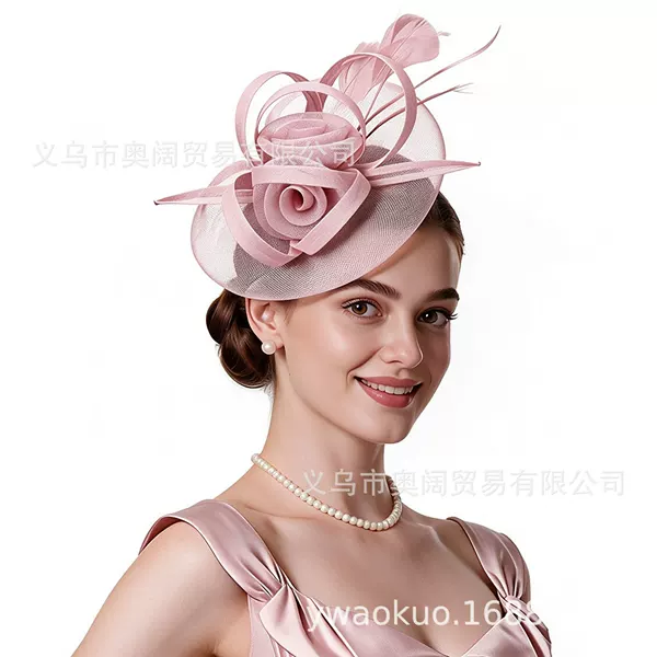 Cross-border Amazon European and American Feather Bridal Headpiece Horse Racing Party Popular Vintage Style Hair Accessories Wholesale