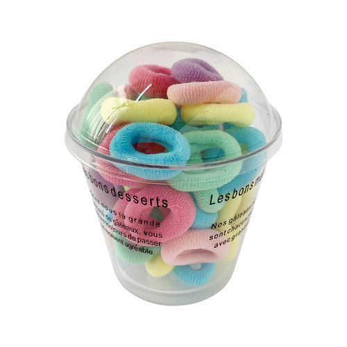 Seamless Hair Tie Ice Cream Color Towel Ring Rubber Band Children's Candy Color Small Hair Tie Hair Rope Rubber Band Hair Accessory
