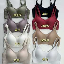 5510原版软支撑无痕内衣女果冻条无钢圈小胸聚拢防下垂乳胶文胸