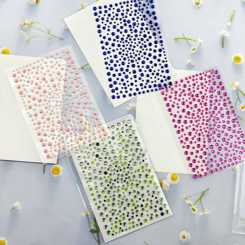 Cross-border pink tear makeup Starry Sky 325 White Pearl rhinestone acrylic children's stage performance face stickers