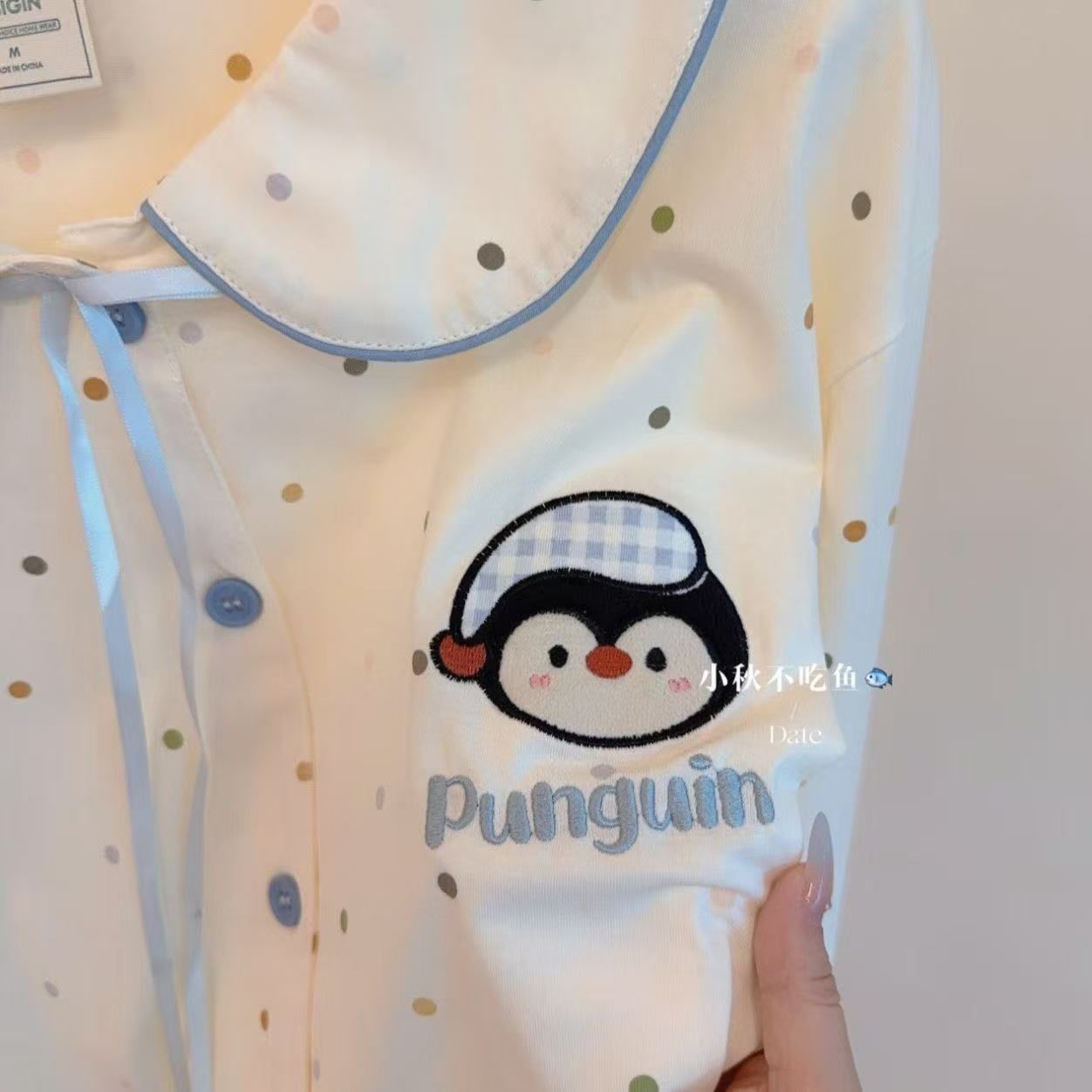 Pijamas transfronterizos al por mayor primavera y otoño mujeres nuevas mangas largas de algodón con solapa pequeña mangas largas pantalones largos casuales set de ropa casera