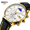 NIBOSI Waterproof swiss watch, silica gel hair band stainless steel, quartz watches, new collection