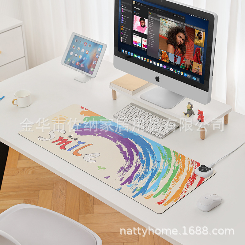 almohadilla de ratón de calentamiento de oficina computadora super grande invierno almohadilla de mesa de calentamiento dormitorio de estudiantes escribiendo tareas almohadilla de manos calientes