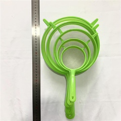 Creative plastic handle multifunctional mesh drain 5-piece set Oil-separating flour sieve bird's nest drain mesh soy milk filter oil grid