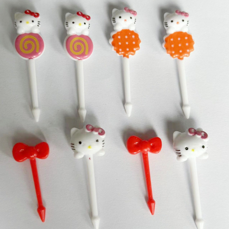 Japón hogar dibujos animados horquilla de fruta creativa para niños animales lindos horquilla de fruta de plástico set Bento stick